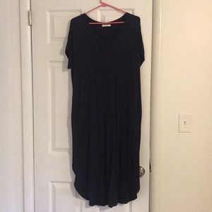 Navy Blue T-shirt Dress with Pockets